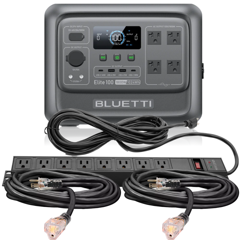 Large battery pack and extension cables